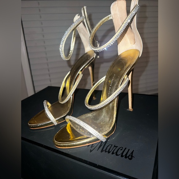 Elegant Gold Strappy Heels